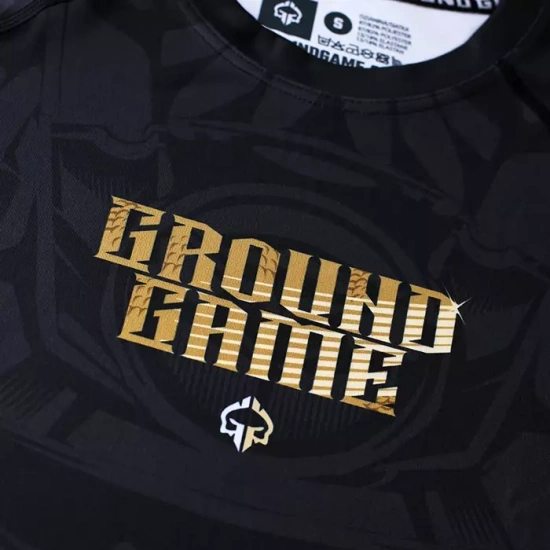 Rashguard pentru bărbați cu mâneci lungi Oni Samurai Ground Game negru
