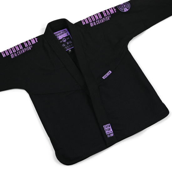 Kimono / GI BJJ Champion 3.0 Lavender pentru femei Ground Game (Negru) + centura GRATUITĂ