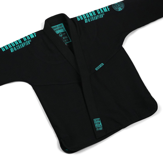 Kimono / GI BJJ Champion 3.0 Mint pentru femei Ground Game (Negru) + centura GRATUITĂ