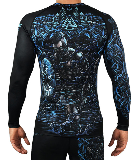 Rashguard pentru bărbați cu mâneci lungi Viking Ground Game negru