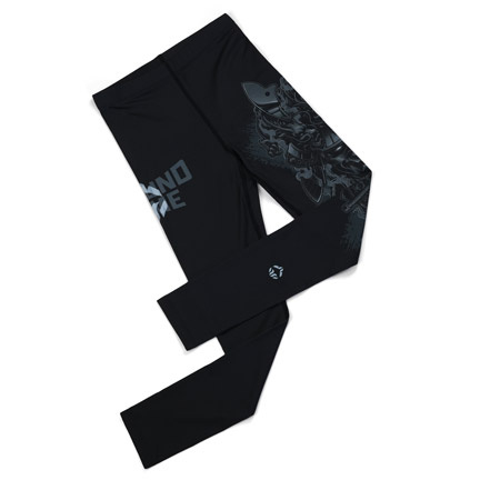 Colanți sport pentru copii Samurai Shadow Ground Game negru