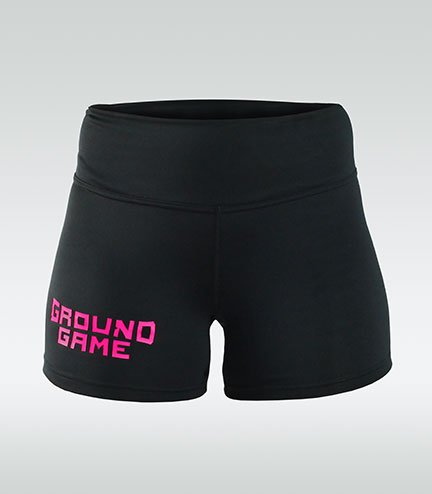 Pantaloni scurți de compresie pentru femei Athletic Pink Ground Game negru