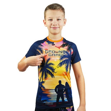 Rashguard pentru copii cu mâneci scurte Hang Loose Ground Game