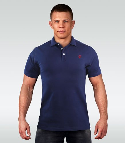 Tricou polo pentru bărbați Minimal Ground Game albastru