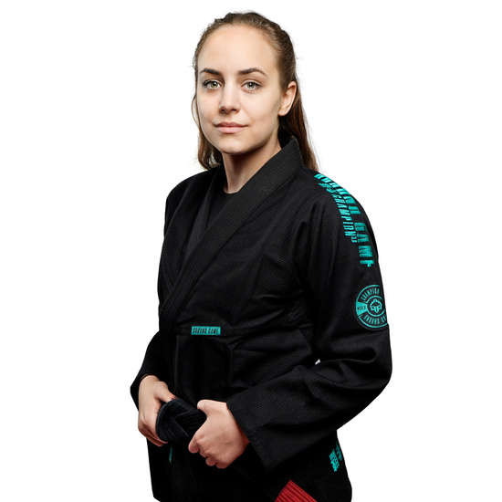 Kimono / GI BJJ Champion 3.0 Mint pentru femei Ground Game (Negru) + centura GRATUITĂ