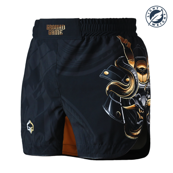 Pantaloni scurți MMA ușori Oni Samurai pentru bărbați Ground Game negru