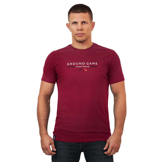 Tricou pentru bărbați BJJ Belt Ground Game burgundă